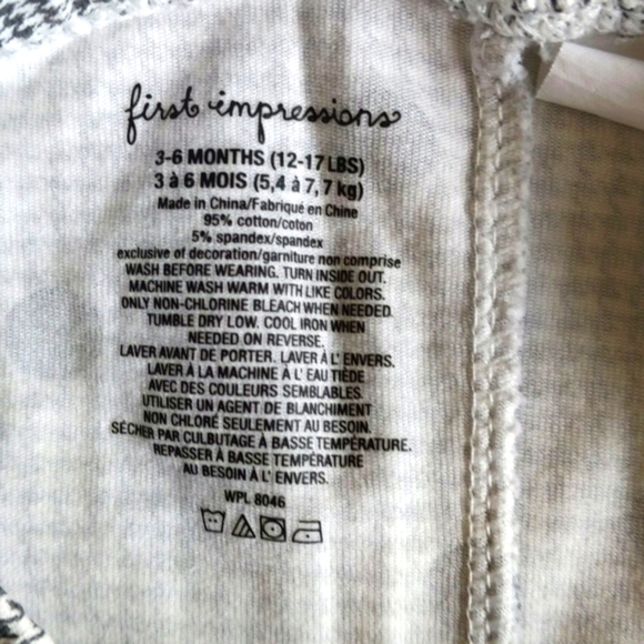 first impressions herringbone dotted leggings with velvet bows 3-6 months baby - Picture 5 of 6